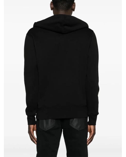 Versace Jeans Couture Black Logo-Embroidered Cotton Jersey Hoodie for men