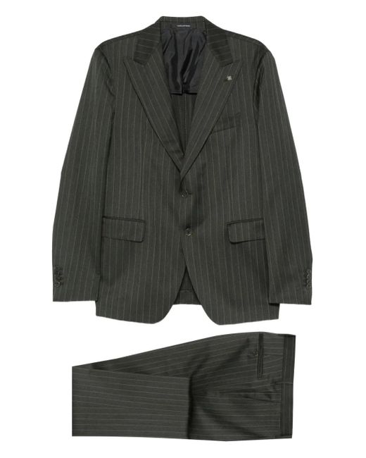 Tagliatore Black Pinstripe Single-Breasted Suit for men