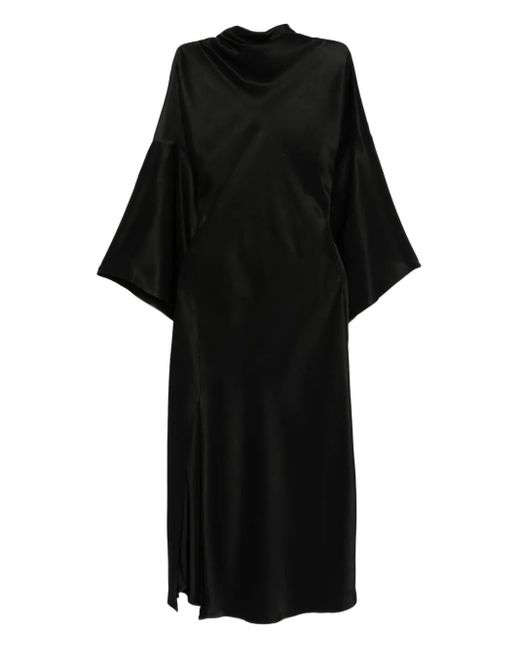 Vestido midi con espalda descubierta Pinko de color Black