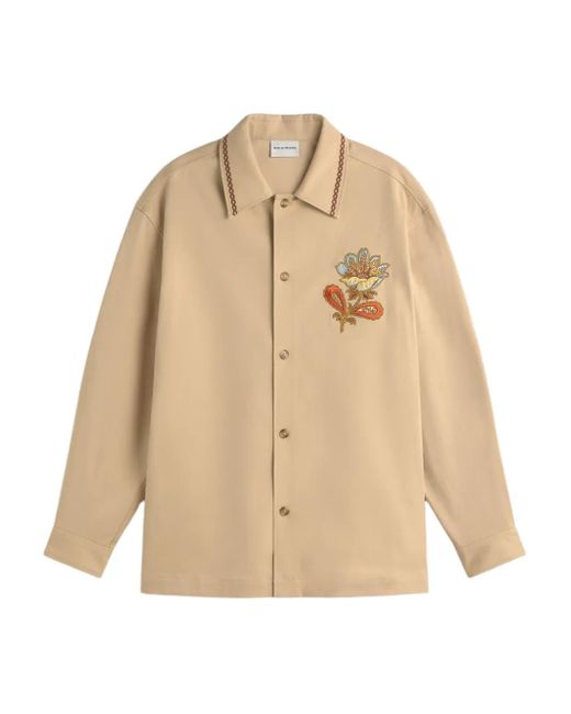 Drole de Monsieur Shirtjack Met Geborduurde Bloemen in het Natural voor heren