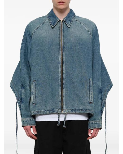 Egonlab Blue Zip-Up Denim Jacket for men