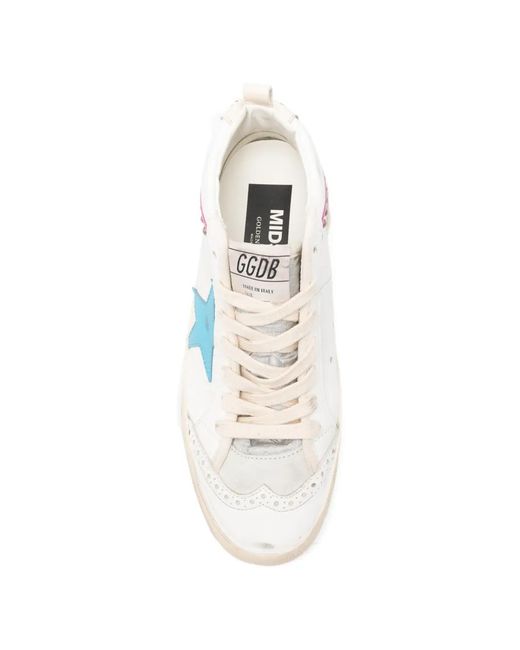 Golden Goose Deluxe Brand White Mid Star Leather Sneakers