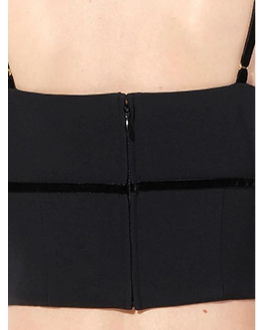McQueen Black Leaf Crepe Top