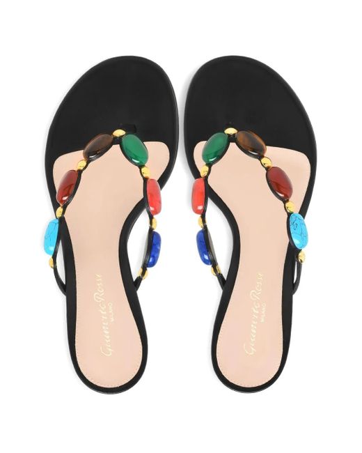 Gianvito Rossi Black 70Mm Shanti Embellished Heeled Sandals