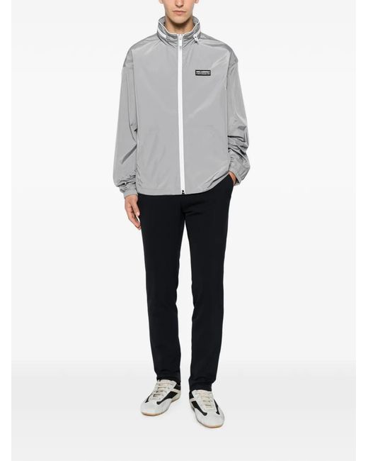 Karl Lagerfeld Gray Logo-Patch Lightweight Jacket for men