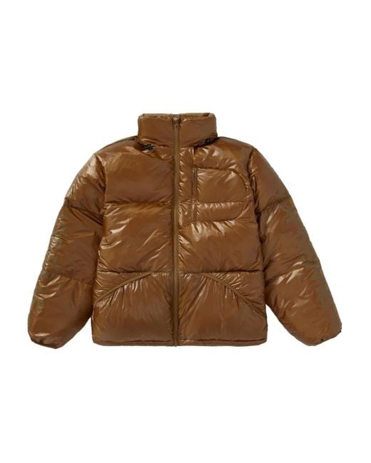 Supreme Brown Hooded Down Jacket