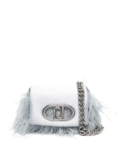 Liu Jo White Ice-Colored Mini Bag With Soft Feathers