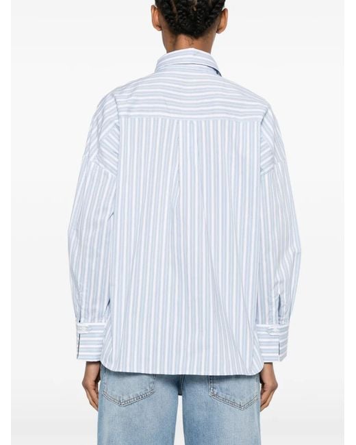 Pennyblack Blue Striped Long-Sleeve Blouse