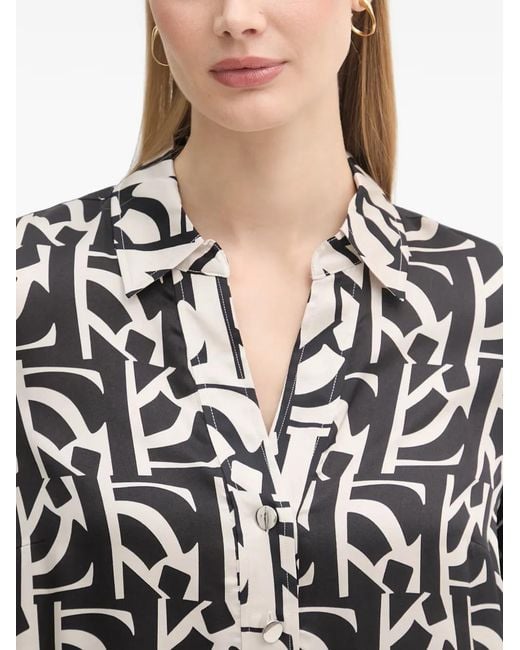 MARC AUREL White Monogram-Print Mini Dress