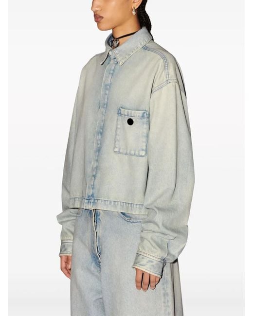 Ambush Blue Logo-Appliqué Denim Jacket