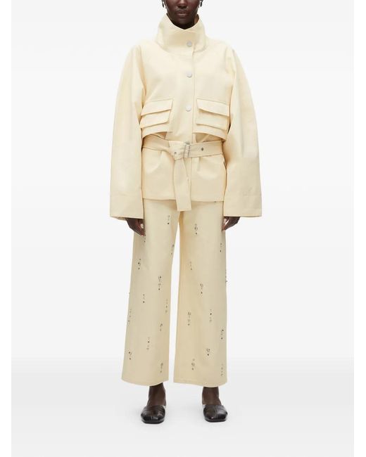 3.1 Phillip Lim White Belted Front-Pockets Jacket