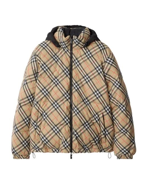 Doudoune Réversible À Carreaux Burberry pour homme en coloris Brown