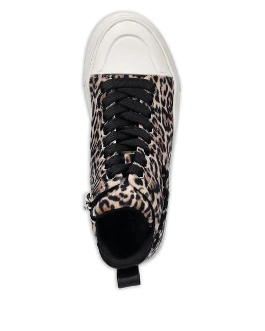 DKNY Black Leopard-Print Sneakers