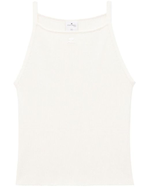 Courreges White Ribbed-knit Tank Top for men