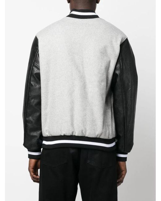 Opening Ceremony Gray Logo-Embroidered Varsity Jacket for men