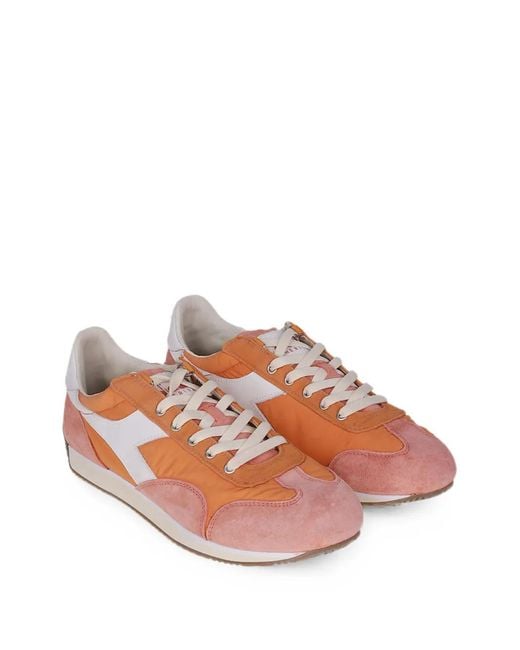 Diadora Pink Logo-Patch Sneakers for men