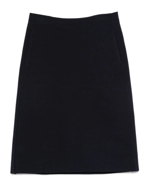 Jil Sander Black Gerader Midirock Mit Nahtttaschen