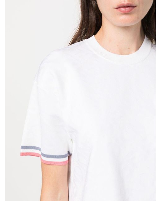 Fendi T-shirt Met Print in het White