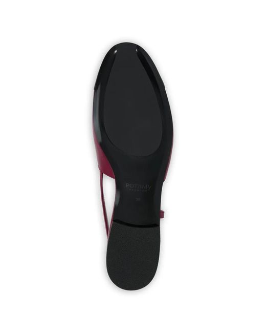 POTAMY Purple Cap-Toe Strap Ballet Flats