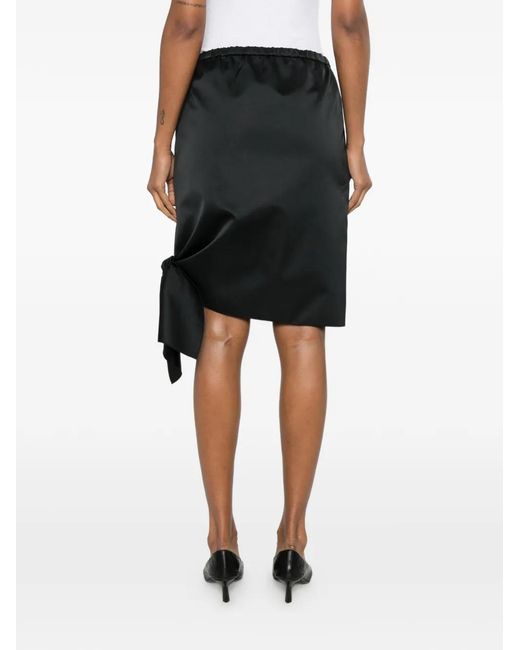 N°21 Black Knot-Detail Mini Skirt