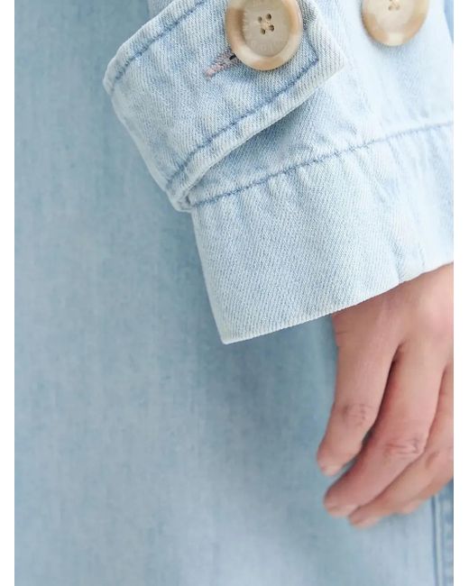 Marc O' Polo Trenchcoat Met Dubbele Rij Knopen in het Blue