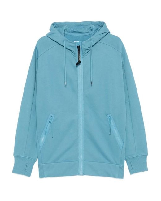 C P Company Blue Zip-Fastening Hoodie for men