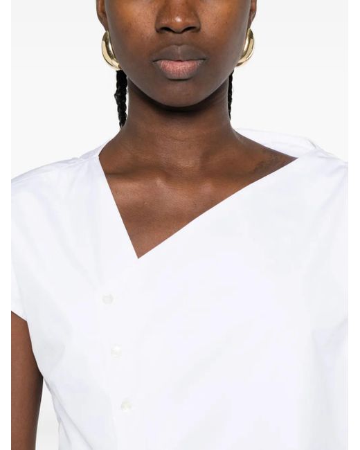 Rohe White Asymmetrisches Top Mit Drapierung
