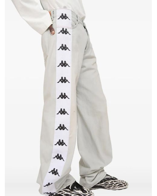 メンズ Acne X Kappa ストレートジーンズ White