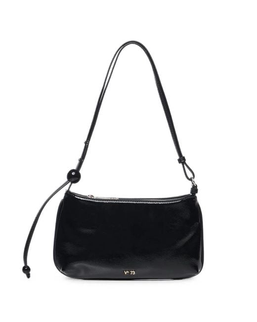 V73 Black Sphere-Detail Adjustable Shoulder Bag