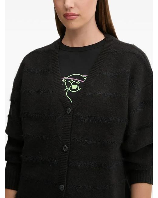 Vans Black Fuzzy-Knit V-Neck Cardigan