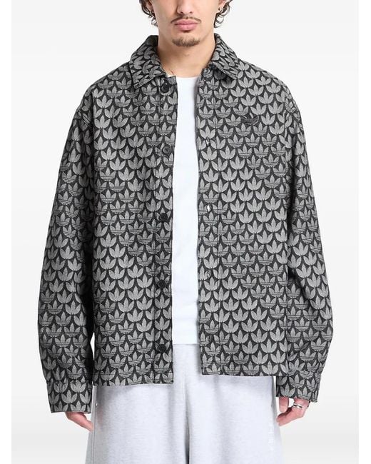 Adidas Black Chemise À Motif Monogrammé for men