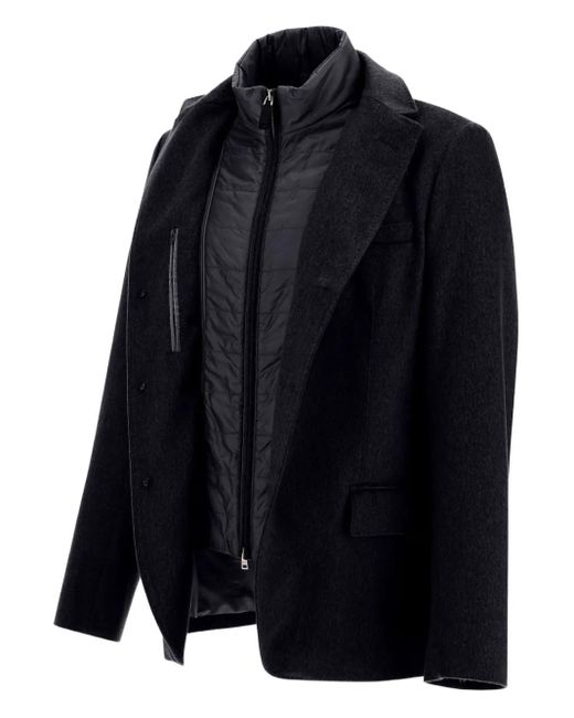 Herno Blue Detachable-Collar Jacket for men