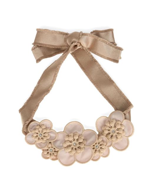 Red(v) Natural Floral Ribbon Necklace