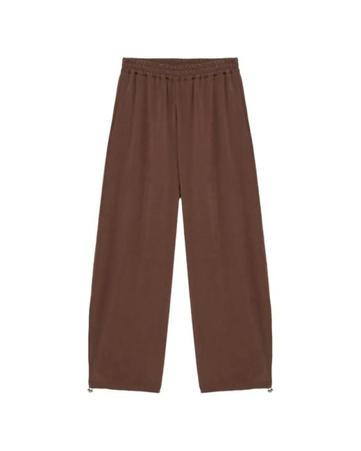 Alpha Studio Brown Elasticated Waistband Trousers