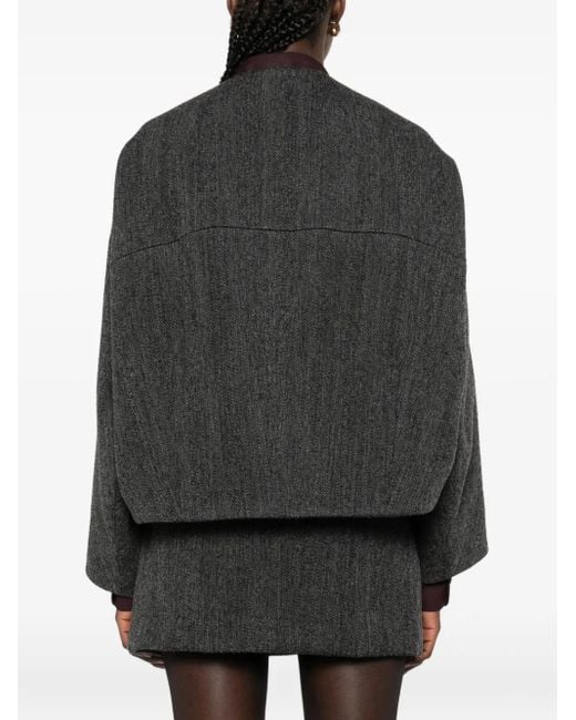 P.A.R.O.S.H. Black Button-Fastening Patch-Pocket Jacket