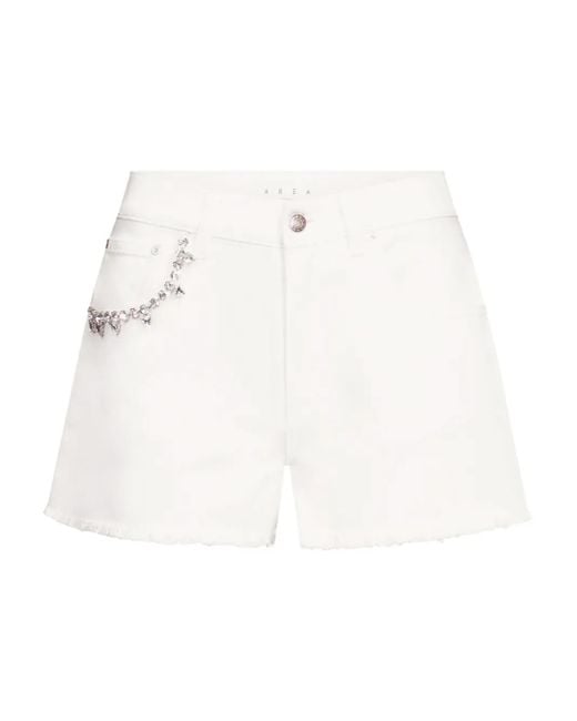 Area White Crystal-Embellished Shorts