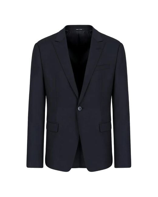Emporio Armani Blue Notched Blazer for men