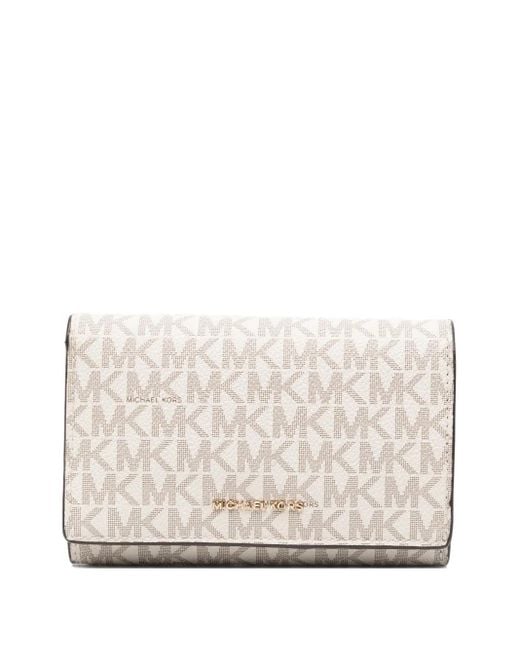 Michael Kors Natural Logo Lettering Long Wallet