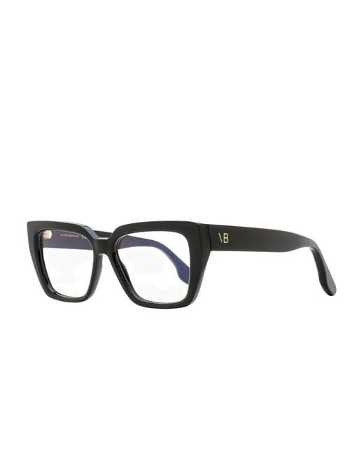 Victoria Beckham Black Rectangle-Frame Glasses