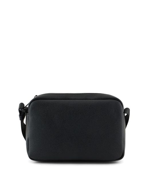 ARMANI EXCHANGE Black Logo-Plaque Messenger Bag for men