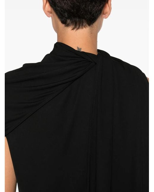 The Row Black Isadra Draped One-Shoulder Top