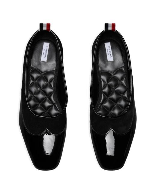 Thom Browne Black Soft Patent Calf Suede Opera Ballerina for men
