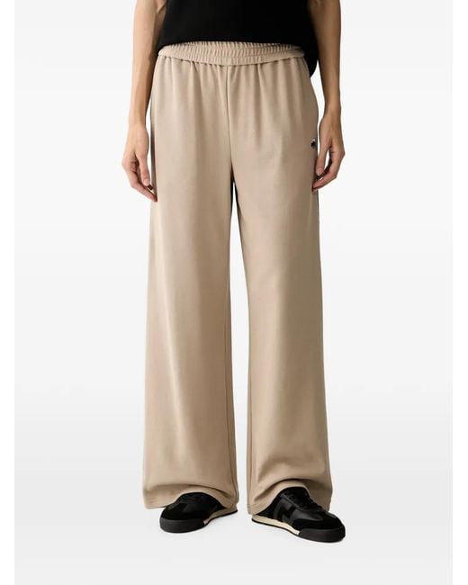 Karl Lagerfeld Natural Logo-Patch Side-Stripe Track Pants