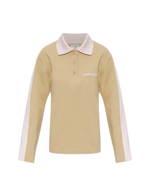 Casablanca White Logo-Embroidered Long-Sleeve Sweater