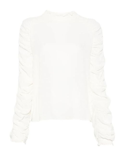Twinset White Bluse mit Puffärmeln