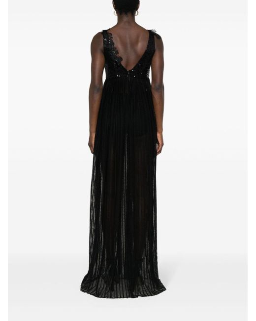 Ermanno Scervino Black Sequin-embellished Maxi Dress