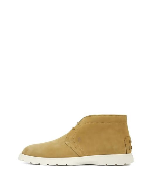 Tod's Metallic Desert Button Fastening Suede Boots for men