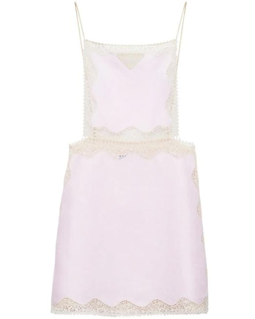 Prada Pink Minikleid Aus Leinen