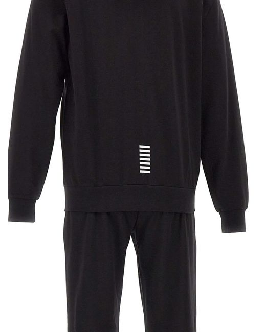 EA7 Black Zip-Up Tracksuit Set for men