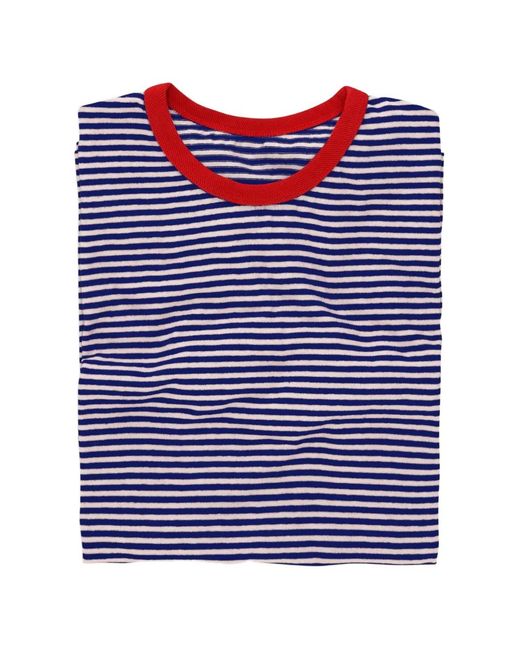 Fortela Purple Striped-Pattern T-Shirt